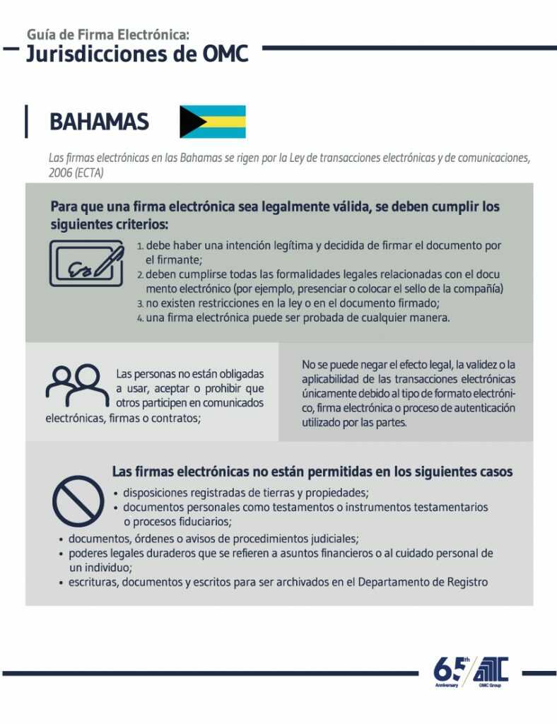 Firmas electrónicas en la era de Covid-19 y posteriormente 3 Bahamas Guía de Firma Electrónica
