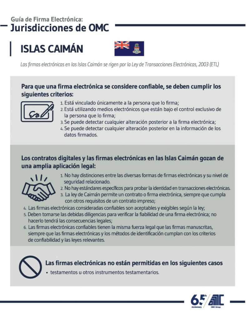 Islas Caimán Guía de Firma Electrónica