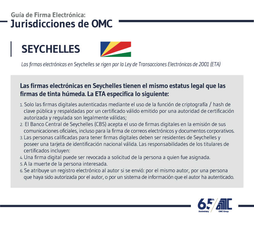 Firmas electrónicas en la era de Covid-19 y posteriormente 6 Seychelles Guía de Firma Electrónica