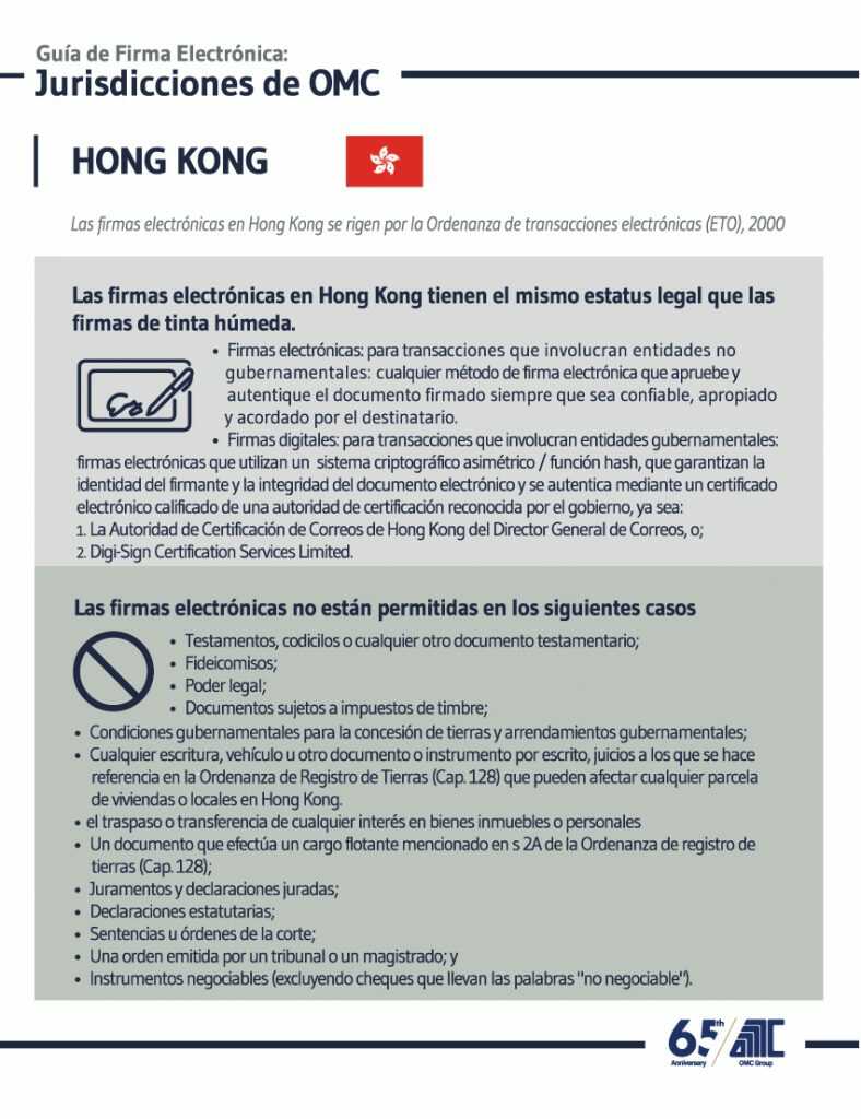 Hong Kong Guía de Firma Electrónica