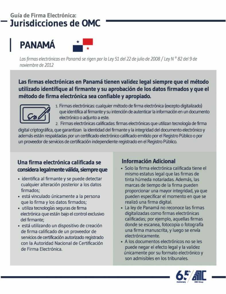 Firmas electrónicas en la era de Covid-19 y posteriormente 8 Panamá Guía de Firma Electrónica