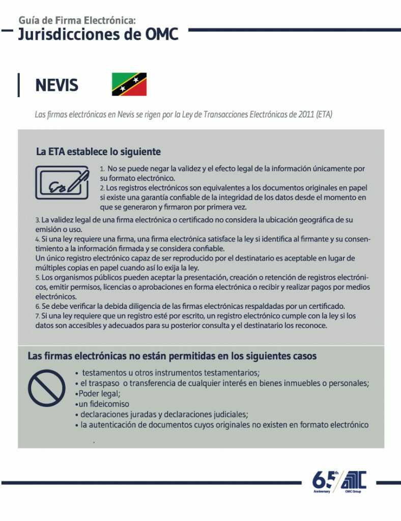 Firmas electrónicas en la era de Covid-19 y posteriormente 10 Nevis Guía de firma electrónica